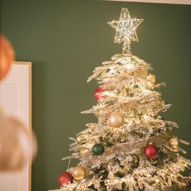 Kovová LED Vánoční Hvězda na Stromek na baterie Bellen