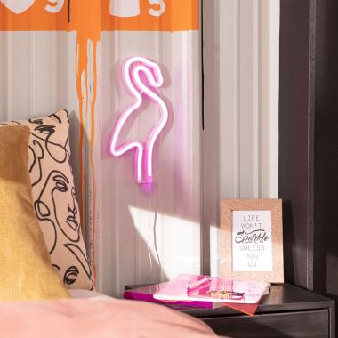 Neon LED flamingo met Batterij