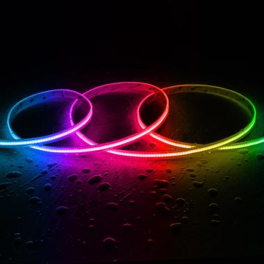 5m 24V DC 256 LEDs/m COB LED Strip in RGB 10mm Wide cut at Every 3cm IP65