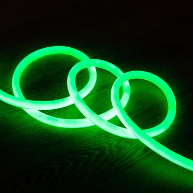 Neon LED Strip  Rond Dimbaar Flexibel 360 220V AC 120 LED/m IP67 Groen op Maat om de 100cm