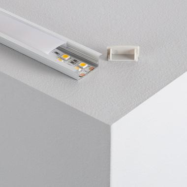 Inbouw Aluminium Profiel met doorlopende cover voor dubbele LED strips tot 18mm