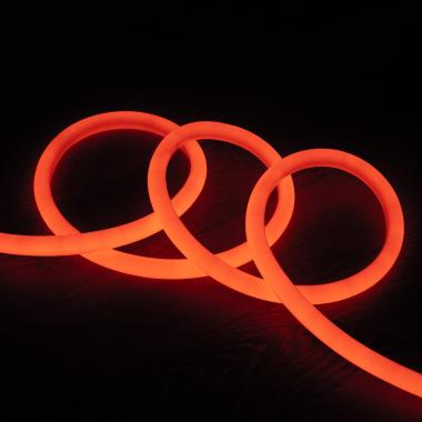 Neon LED Strip  Rond Dimbaar Flexibel 360 220V AC 120 LED/m IP67 Oranje op Maat  om de 100 cm