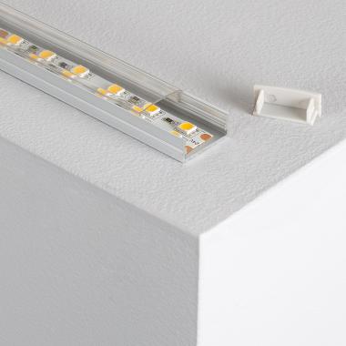 Aluminium profiel opbouw met doorlopende cover voor dubbele LED strip tot 20 mm