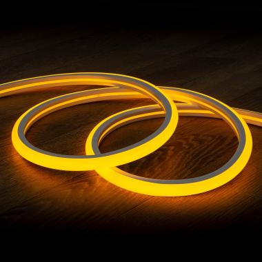 Neon LED Strip  7,5 W/m Dimbaar 220V AC 100 LED/m  Halfrond 180º Geel IP67 te knippen om de 100 cm