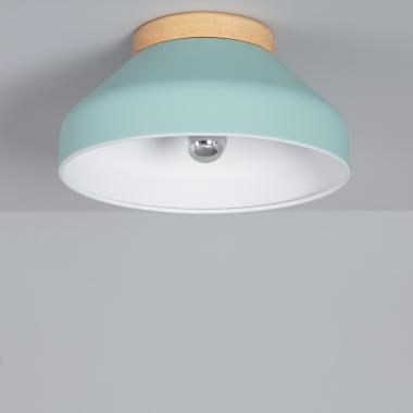 Plafondlamp Rond  Aluminium en Hout Ø300 mm Hakon