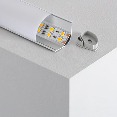 Aluminium Hoekprofiel met Doorlopende Cover voor LED Strips tot 20 mm