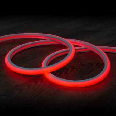 Neon LED Strip 7,5 W/m Dimbaar 220V AC 100 LED/m  Halfrond 180º Rood IP67 te knippen om de 100 cm