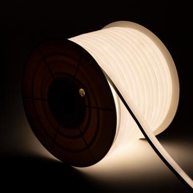 50m Coil 220V AC 7.5W/m Semicircular 180º Dimmable LED Neon Strip 120 LED/m in Neutral White 4000K IP67 Custom Cut every 100cm