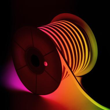 50m Coil 220V AC 60LED/m 11W/m Semicircular 180º RGB Neon LED Strip Custom Cut every 100cm IP67