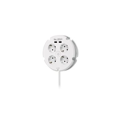 Mehrfachadapter 4 Typ "F" Schuko-Anschlüsse + 2 USB-A 1.5m SIMON BM642103