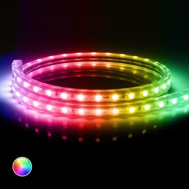 220V AC RGB LED Strip 60LED/m with IR Remote Control Cut at Every 100cm Custom Length