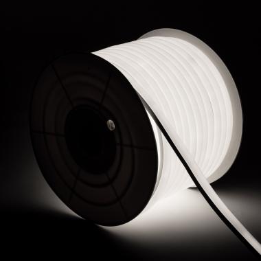 50m Coil 220V AC 7.5W/m Semicircular 180º Dimmable LED Neon Strip 120 LED/m in Cool White IP67 Custom Cut every 100c