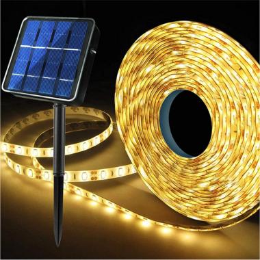 LED-Streifen Solar Außen 3V DC 30LED/m 5m IP65 Breite 8mm Schnitt alle 3cm