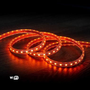 LED Strip Smart WifFi 220V AC 60 LED/m oranje IP65 op maat Knipbaar om de 100cm Breedte 14mm