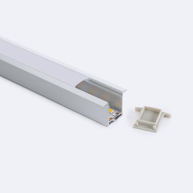 Inbouw Aluminium Profiel 2m met doorlopende Cover voor LED Strips tot 19mm