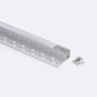 Aluminium Profile with Continous Cover for Plaster/Plasterboard Intergration for LED Strips up to 8mm