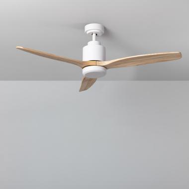 Deckenventilator Leise Mersin Weiss Holz 132cm DC-Motor für Außen