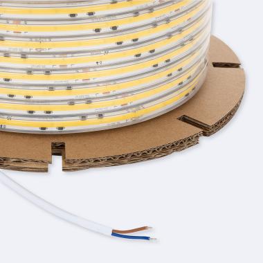 50m Role LED Pásku 220V COB Stmívatelný SILICONE FLEX 560 LED/m 1250 lm/m IP65 Šířka 10mm Střih Každých 10 cm