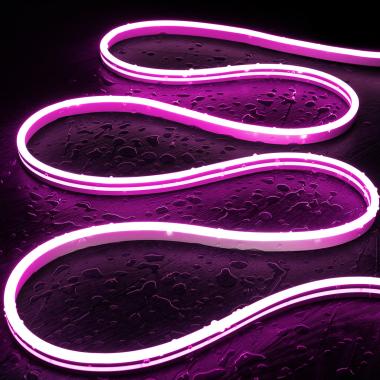 Neon LED Strip 48V DC 120 LED/m Roze IP65 te knippen om de 5 cm