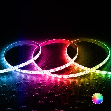 LED Strip RGB  24V DC SMD5050 60LED/m 5m IP65 Breedte 10mm te knippen om de 10cm