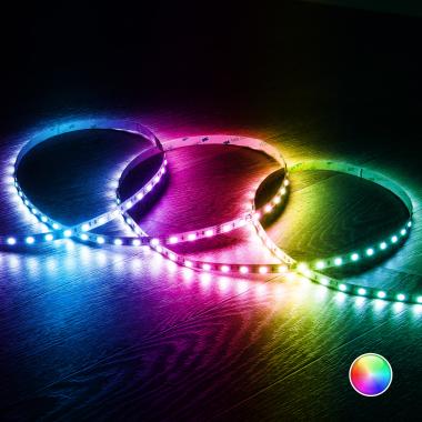 LED strip RGB 12V DC SMD5050 60LED/m 5m IP20 Breedte 10mm te knippen 5cm