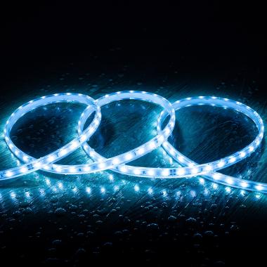 Product LED Strip 220V SMD2835 60LED/m Blauw IP65 Breedte 12mm te knippen om de 100cm