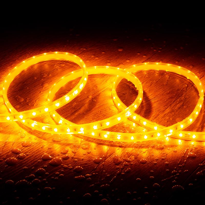 Product van LED Strip 220V SMD2835 60LED/m Oranje IP65 Breedte 12mm te knippen om de 100cm