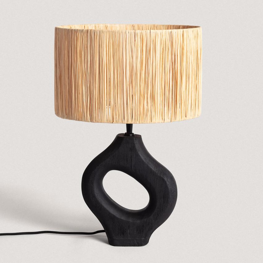 Tischlampe Holz Dhara ILUZZIA