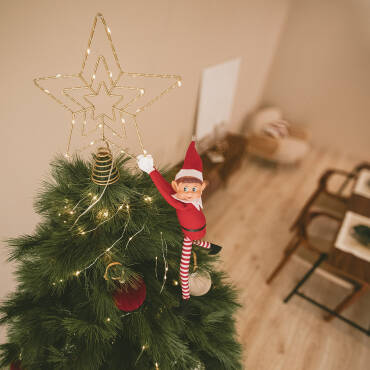 Photographie du produit Étoile LED Métal pour Sapin de Noël à Piles Jaione