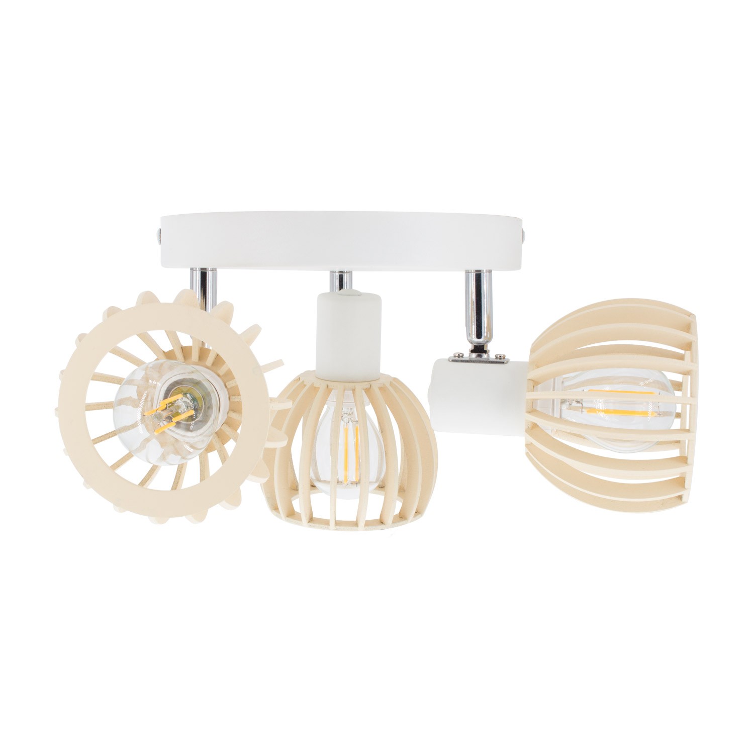  Lampe  de Plafond  Ronde  Orientable Chira 3 Spots Blanc 