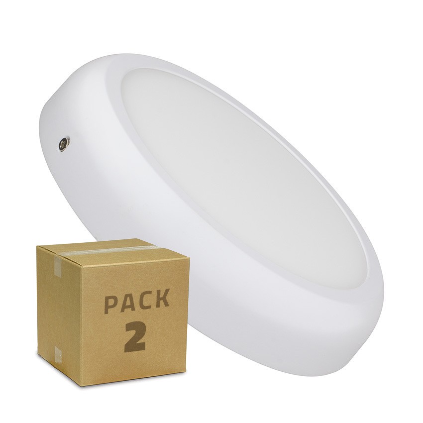 PACK Plafoniera LED Rotonda Design 18W 2 Un bianco