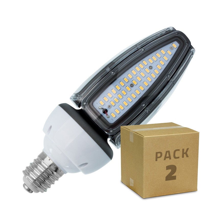 PACK Lampada LED Illuminazione Stradale Corn E40 50W IP65 2 Un