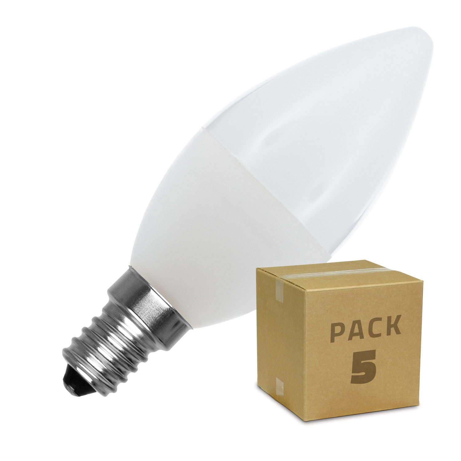 Pack Lampadina LED E14 C37 5W 5 Un. Pack LED E14 C37 5W