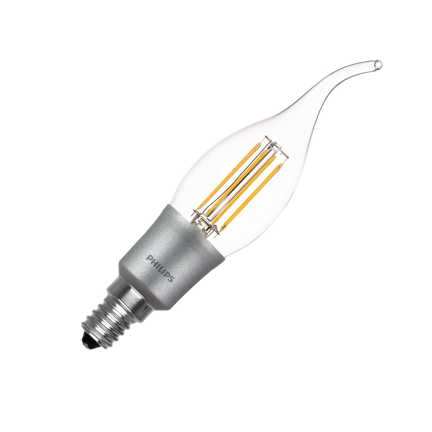 Lampadina LED E14 BA38 PHILIPS Regolabile Filamento Candle 5W