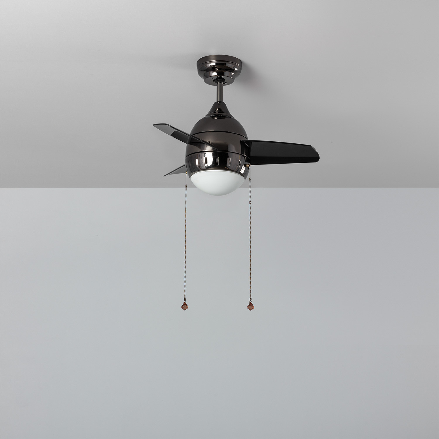 Ventilatore LED da Soffitto Modern Nero 66cm Motore AC