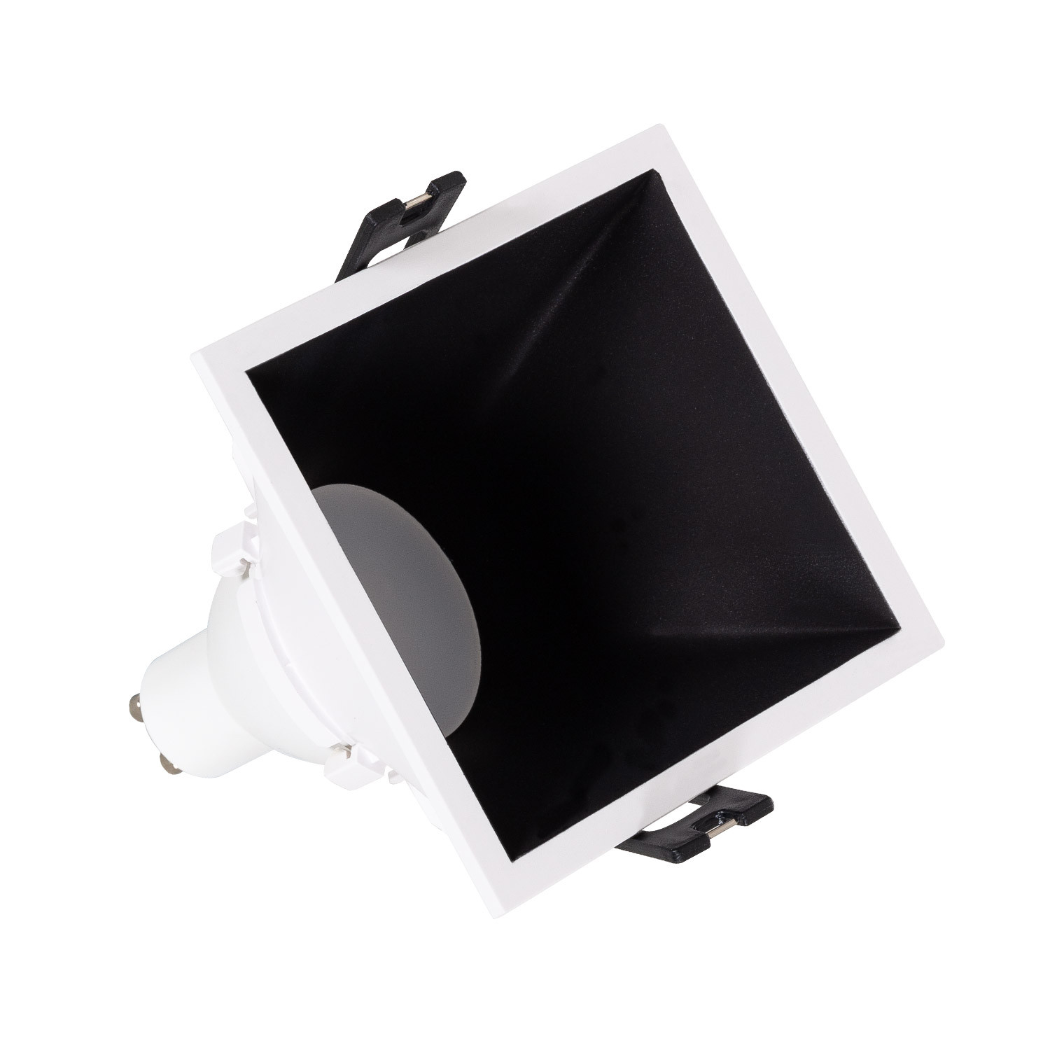 Downlight Quadrato 45° GU10 6W Basso URG PC Foro 85x85mm