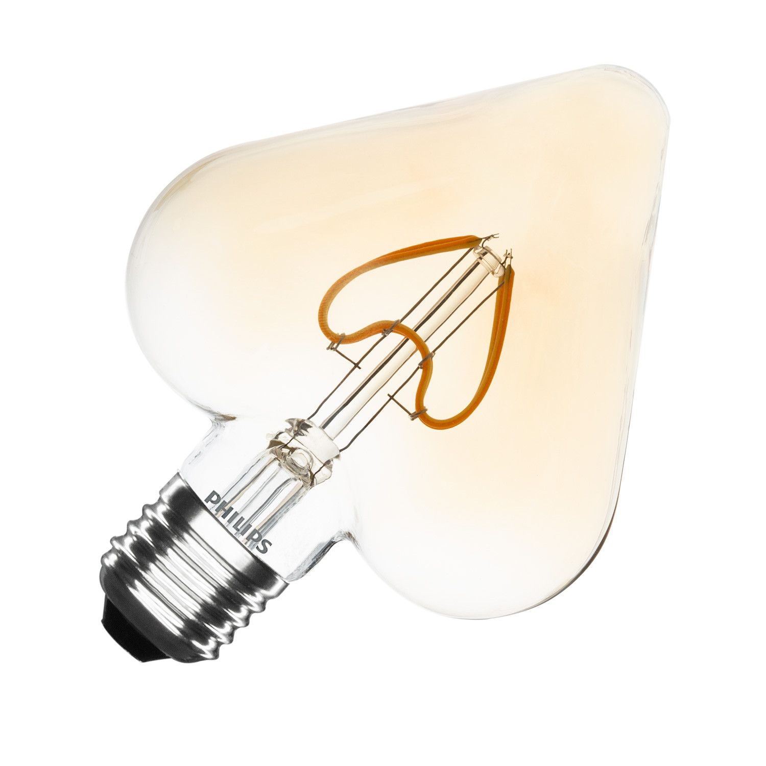 Lampadina LED E27 G127 PHILIPS Filamento Gold Classic Heart 2.3W