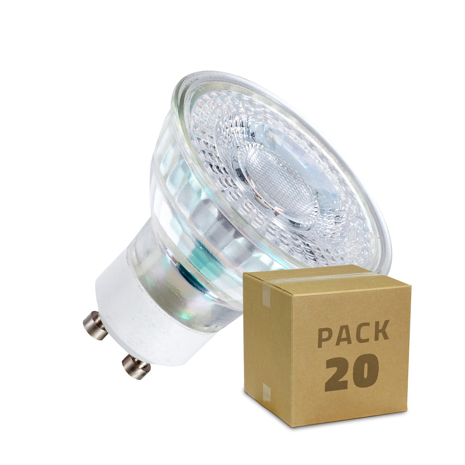 Pack 20st Led Lampen Gu10 Smd Glas 7w Ledkia