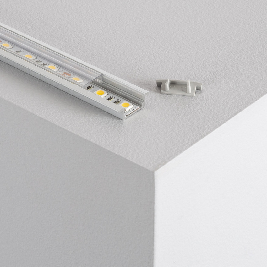 Converteren provincie dikte Inbouw aluminium profiel met doorlopende cover voor LED strips tot 12 mm -  Ledkia
