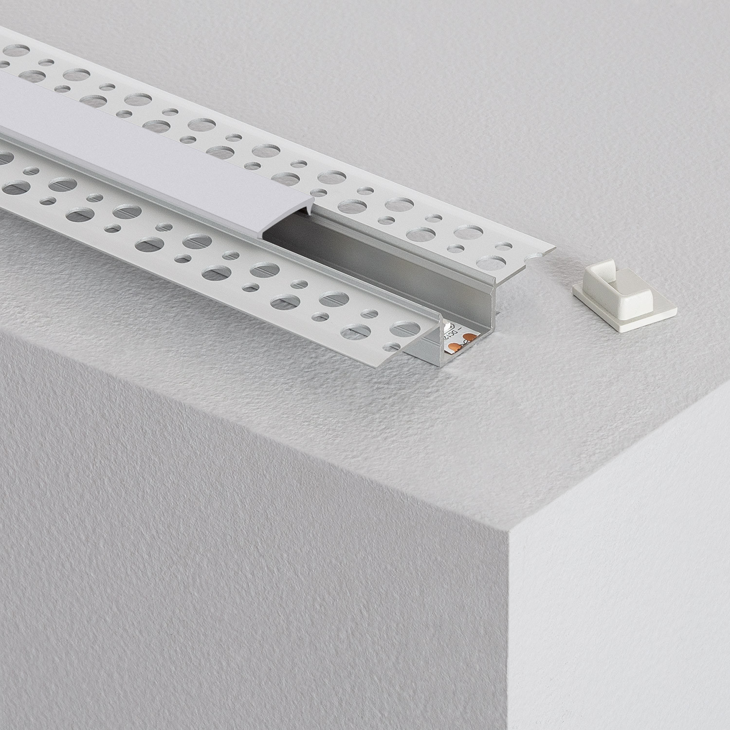 Octrooi Rot Baan Aluminium inbouw Profiel voor Gips / gipsplaat voor LED Strip tot 15 mm -  Ledkia