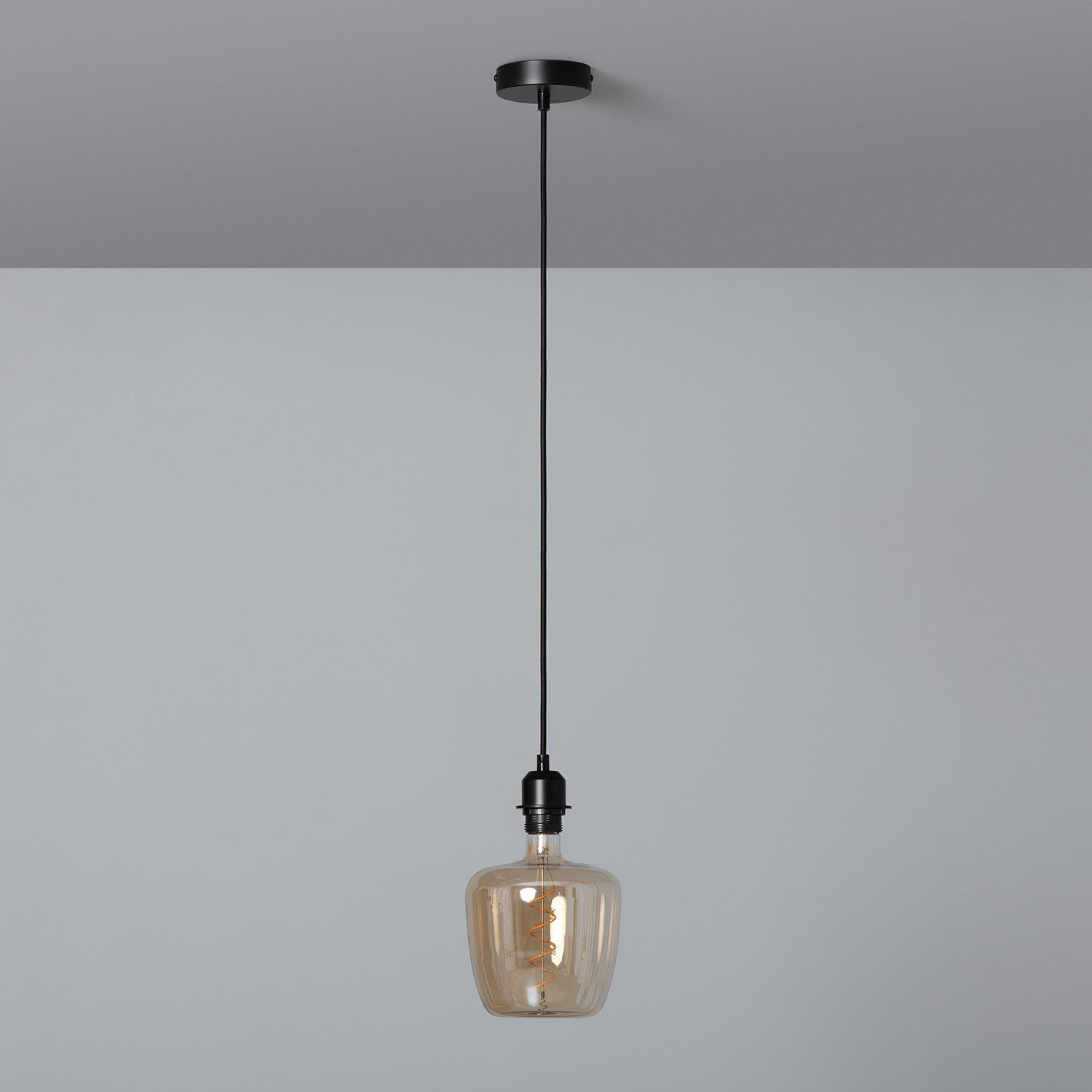 Onvermijdelijk bijvoorbeeld optocht Plafondplaat met Fitting voor Hanglamp met Zwarte Textielkabel - Ledkia