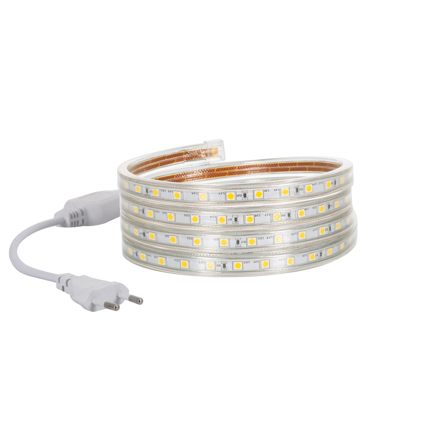 optocht Grote waanidee Sjah LED Strip Dimbaar 220V AC 60 LED/m Warm Wit IP65 op Maat In te korten om de  100cm en 14 mm Breed - Ledkia