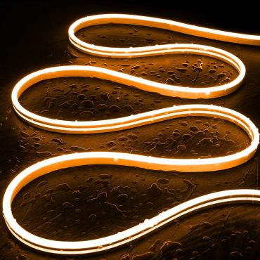 Productfotografie: Neon LED Strip 48V DC 120 LED/m Oranje IP65 te knippen om de 5 cm 