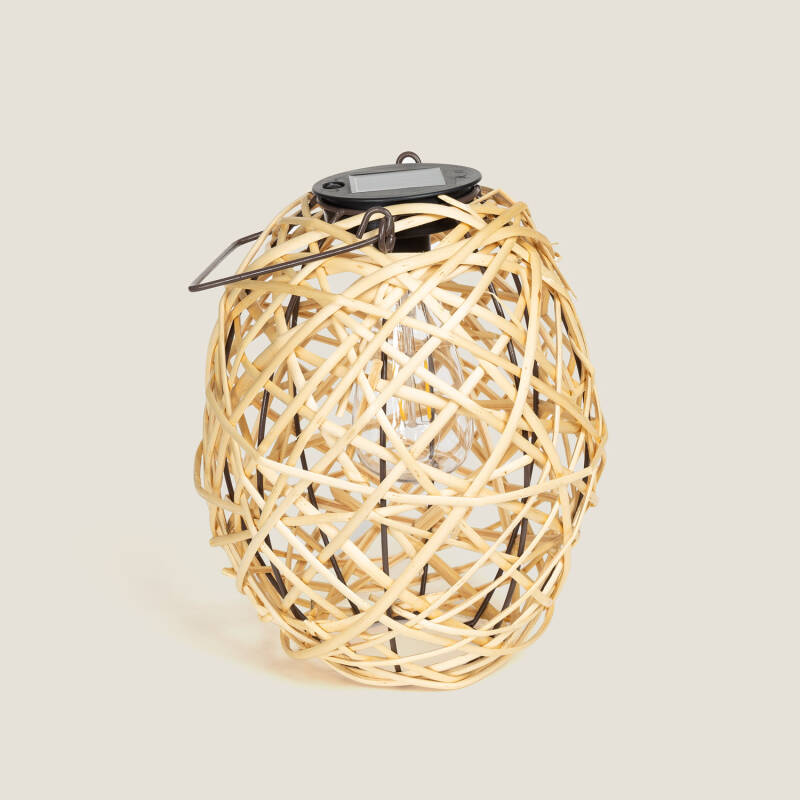 Baihar Rattan Outdoor Solar LED Table Lamp